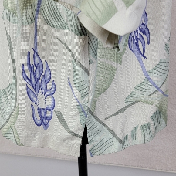 Tommy Bahama Multi Color Print Silk Short Sleeve Button Down Camp Shirt Sz L - Picture 7 of 10